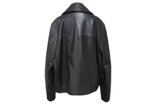 Load image into Gallery viewer, 新品同様 HERMES エルメス レザーコート ジャケット ブラック ブラウン カーフスキン サイズ50 中古 4b006695