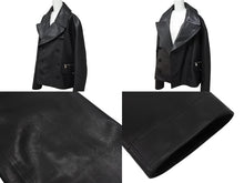 Load image into Gallery viewer, 新品同様 HERMES エルメス レザーコート ジャケット ブラック ブラウン カーフスキン サイズ50 中古 4b006695