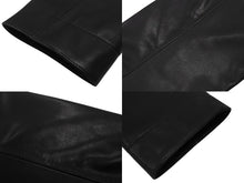 Load image into Gallery viewer, 新品同様 HERMES エルメス レザーコート ジャケット ブラック ブラウン カーフスキン サイズ50 中古 4b006695