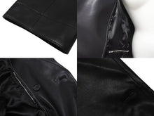 Load image into Gallery viewer, 新品同様 HERMES エルメス レザーコート ジャケット ブラック ブラウン カーフスキン サイズ50 中古 4b006695