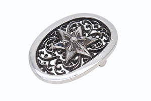 極美品 CHROME HEARTS クロムハーツ BUCKLE CLASSIC OVAL STAR クラシック オーバルスター バックル 重量約148.3g シルバー 中古 4b006698