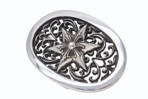 極美品 CHROME HEARTS クロムハーツ BUCKLE CLASSIC OVAL STAR クラシック オーバルスター バックル 重量約148.3g シルバー 中古 4b006698