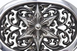 極美品 CHROME HEARTS クロムハーツ BUCKLE CLASSIC OVAL STAR クラシック オーバルスター バックル 重量約148.3g シルバー 中古 4b006698