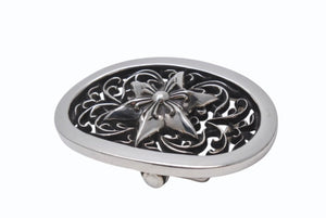 極美品 CHROME HEARTS クロムハーツ BUCKLE CLASSIC OVAL STAR クラシック オーバルスター バックル 重量約148.3g シルバー 中古 4b006698
