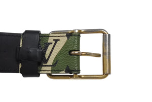 LOUIS VUITTON ルイヴィトン ベルト サンチュール モノグラモフラージュ 村上隆 サイズ90 M9646U ゴールド金具 美品 中古 4b006705
