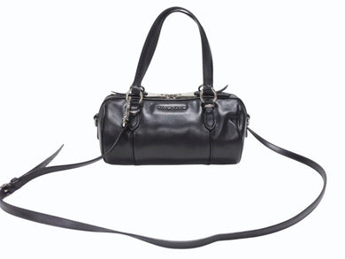 MIUMIU ミュウミュウ 2WAY ショルダーバッグ ハンドバッグ レザー ブラック シルバー金具 美品 中古 4b006708