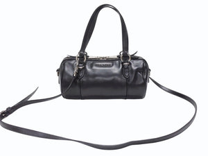 MIUMIU ミュウミュウ 2WAY ショルダーバッグ ハンドバッグ レザー ブラック シルバー金具 美品 中古 4b006708