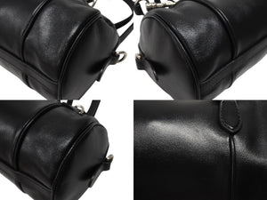MIUMIU ミュウミュウ 2WAY ショルダーバッグ ハンドバッグ レザー ブラック シルバー金具 美品 中古 4b006708
