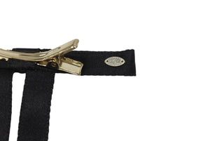 新品未使用 CHANEL シャネル ヘアアクセサリー バレッタ ココマーク 25P刻印 AAA839 サテン シルク ブラック 中古 4b006711