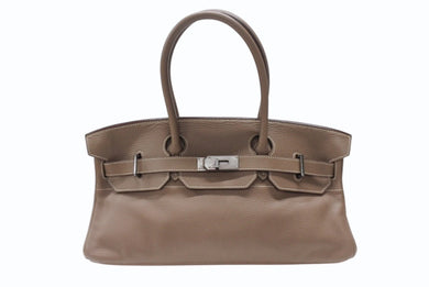 ゴルチェ期 HERMES エルメス ショルダーバーキン エトゥープトリヨンクレマンス ◻︎J刻 ルテニウム金具 美品 中古 4b006712