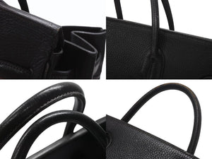 HERMES エルメス ハンドバッグ バーキン オータクロア45 アルデンヌ ブラック ブロンズ金具 ○S刻印 美品 中古 4b006713