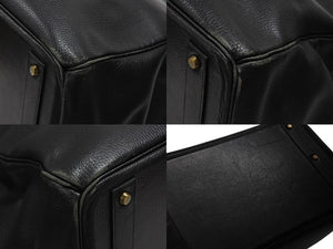 HERMES エルメス ハンドバッグ バーキン オータクロア45 アルデンヌ ブラック ブロンズ金具 ○S刻印 美品 中古 4b006713