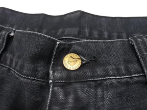 極美品 Saint Michael セントマイケル ダブルニーデニムショーツ ダメージ加工 SM-HR8-0000-071 ブラック コットン サイズM 中古 4b006718 