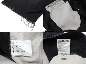 極美品 Saint Michael セントマイケル ダブルニーデニムショーツ ダメージ加工 SM-HR8-0000-071 ブラック コットン サイズM 中古 4b006718 