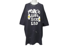 Load image into Gallery viewer, READY MADE レディメイド PEACE ピース 両面プリント ダメージ加工 半袖Tシャツ RE-CO-BK-00-00-280 ブラック サイズXXL 美品 中古 4b006720