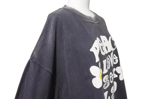 READY MADE レディメイド PEACE ピース 両面プリント ダメージ加工 半袖Tシャツ RE-CO-BK-00-00-280 ブラック サイズXXL 美品 中古 4b006720