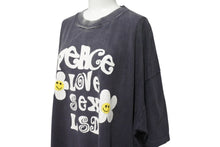 Load image into Gallery viewer, READY MADE レディメイド PEACE ピース 両面プリント ダメージ加工 半袖Tシャツ RE-CO-BK-00-00-280 ブラック サイズXXL 美品 中古 4b006720