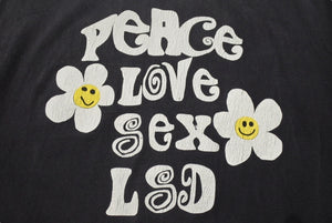READY MADE レディメイド PEACE ピース 両面プリント ダメージ加工 半袖Tシャツ RE-CO-BK-00-00-280 ブラック サイズXXL 美品 中古 4b006720