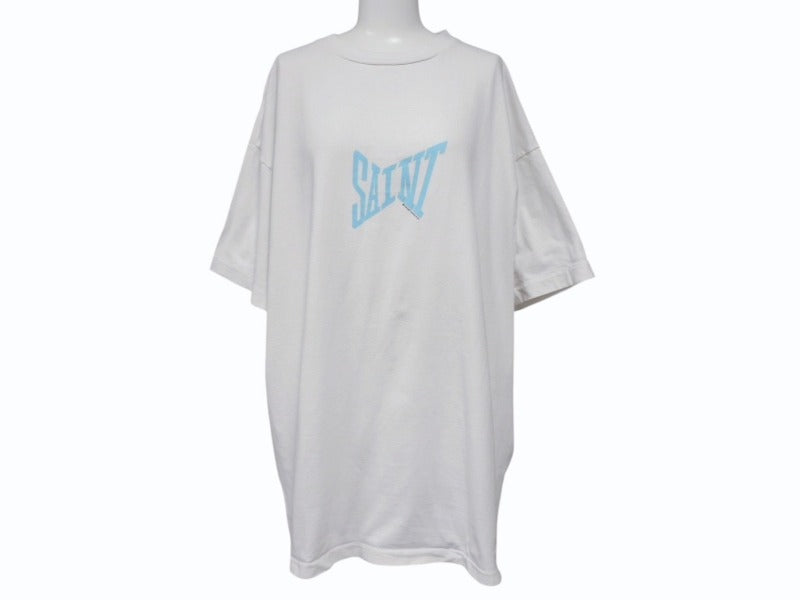 SAINT MICHAEL セントマイケル半袖Ｔシャツ 24SS RIBON SAINT SM-YS8-0000-012 ホワイト コットン サイズXL 美品 中古 4b006724 