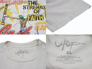 極美品 SAINT MICHAEL セントマイケル 23SS 半袖Ｔシャツ Travis Scott Utopia コットン ホワイト マルチカラー サイズXL 中古 4b006725 