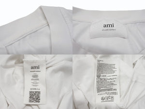Ami Paris アミ パリス ロゴ 半袖Tシャツ ホワイト ハート刺繍 コットン 美品 中古 4b006726