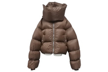 Load image into Gallery viewer, 極美品 RICK OWENS リックオウエンス Funnel Neck Padded Jacket ファンネルネック ダウンジャケット YZERR着用 ブラウン サイズ48 中古 4b005879