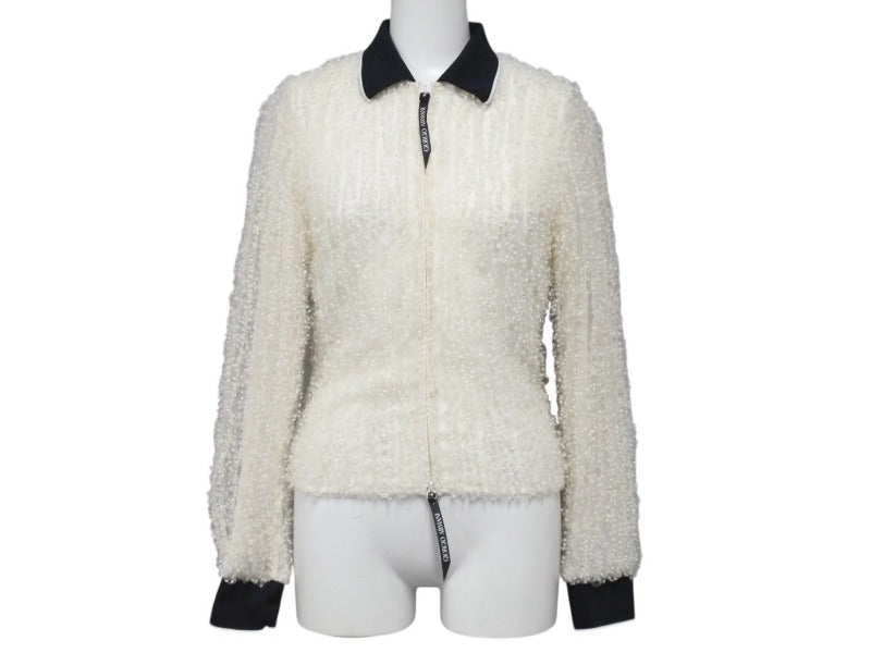 GIORGIO ARMANI ジョルジオアルマーニ ブルゾン ナイロン ポリエステル セルロース 38 白 ホワイト 美品 中古 4b006732