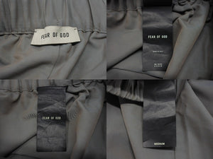極美品 FEAR OF GOD ESSENTIALS フィアオブゴッド エッセンシャルズ ハーフパンツ ショーツ ナイロン グレー サイズM 中古 4b006736