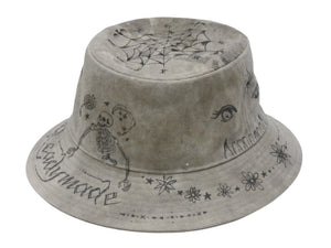 極美品 READYMADE×Dr. WOO レディメイド ドクターウー BUCKET HAT TATOO バケットハット 23AW REDW-CO-WH-00-00-03 グレー 中古 4b006738cfzs