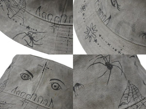 極美品 READYMADE×Dr. WOO レディメイド ドクターウー BUCKET HAT TATOO バケットハット 23AW REDW-CO-WH-00-00-03 グレー 中古 4b006738cfzs
