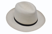 Load image into Gallery viewer, KIJIMA TAKAYUKI キジマタカユキ ハット S-181202 ホワイト ブラック シルク レザー Panama hat plant サイズ2 美品 中古 4b006739