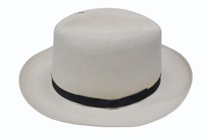 KIJIMA TAKAYUKI キジマタカユキ ハット S-181202 ホワイト ブラック シルク レザー Panama hat plant サイズ2 美品 中古 4b006739