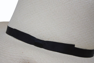 KIJIMA TAKAYUKI キジマタカユキ ハット S-181202 ホワイト ブラック シルク レザー Panama hat plant サイズ2 美品 中古 4b006739