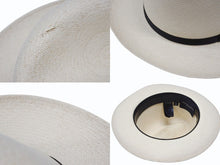 Load image into Gallery viewer, KIJIMA TAKAYUKI キジマタカユキ ハット S-181202 ホワイト ブラック シルク レザー Panama hat plant サイズ2 美品 中古 4b006739