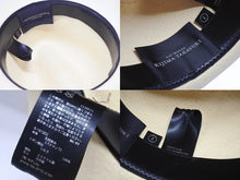Load image into Gallery viewer, KIJIMA TAKAYUKI キジマタカユキ ハット S-181202 ホワイト ブラック シルク レザー Panama hat plant サイズ2 美品 中古 4b006739