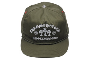 新品未使用 CHROME HEARTS クロムハーツ GAS STATION KING TACO 3 セメタリ―クロス トラッカーキャップ カーキ 中古 4b004740