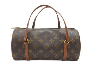 LOUIS VUITTON ルイヴィトン パピヨン26 ハンドバッグ M51386 モノグラム PVC レザー ブラウン ゴールド金具 美品 中古 4b006754