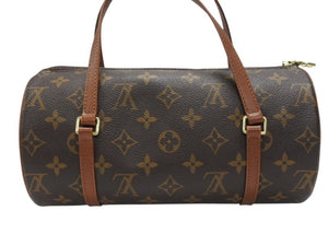 LOUIS VUITTON ルイヴィトン パピヨン26 ハンドバッグ M51386 モノグラム PVC レザー ブラウン ゴールド金具 美品 中古 4b006754