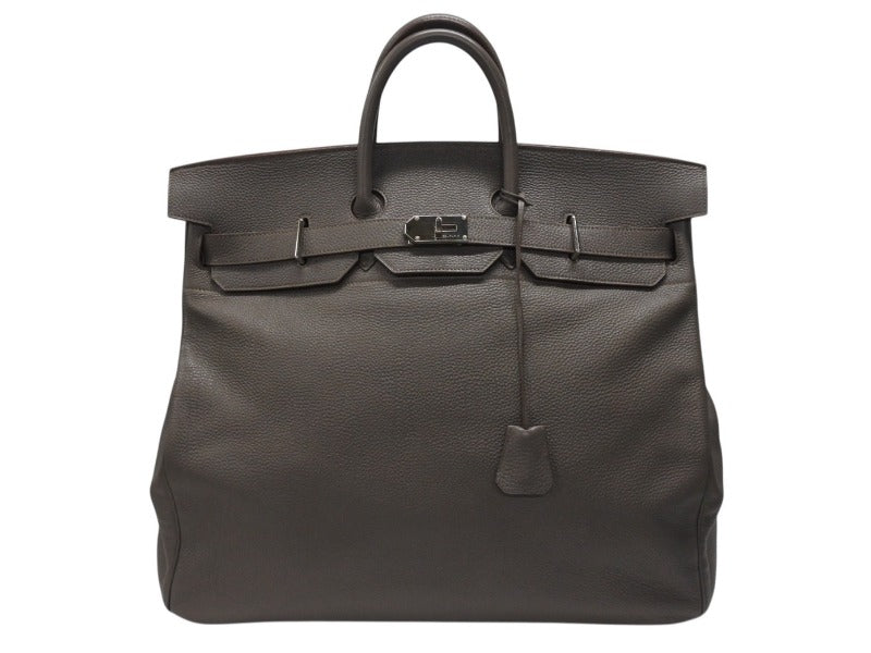 極美品 HERMES エルメス ハンドバッグ オータクロア50 グレー系 トリヨンクレマンス シルバー金具 □O刻印 中古 4b006755
