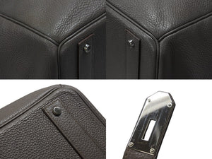 極美品 HERMES エルメス ハンドバッグ オータクロア50 グレー系 トリヨンクレマンス シルバー金具 □O刻印 中古 4b006755