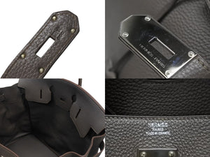 極美品 HERMES エルメス ハンドバッグ オータクロア50 グレー系 トリヨンクレマンス シルバー金具 □O刻印 中古 4b006755