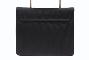PRADA プラダ ハンドバッグ トライアングルロゴ B7003 メタルハンドル テスート ブラック 美品 中古 4b006760