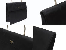 Load image into Gallery viewer, PRADA プラダ ハンドバッグ トライアングルロゴ B7003 メタルハンドル テスート ブラック 美品 中古 4b006760