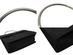 PRADA プラダ ハンドバッグ トライアングルロゴ B7003 メタルハンドル テスート ブラック 美品 中古 4b006760