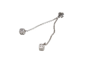 新品未使用 CHROME HEARTS クロムハーツ DICE DBL ダブルダイス ピアス 重量約10.0g 2017/.925刻印 シルバ−925 片耳用 中古 4b006761