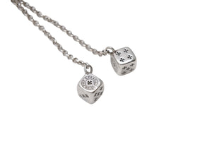 新品未使用 CHROME HEARTS クロムハーツ DICE DBL ダブルダイス ピアス 重量約10.0g 2017/.925刻印 シルバ−925 片耳用 中古 4b006761