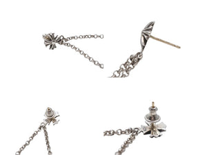 新品未使用 CHROME HEARTS クロムハーツ DICE DBL ダブルダイス ピアス 重量約10.0g 2017/.925刻印 シルバ−925 片耳用 中古 4b006761