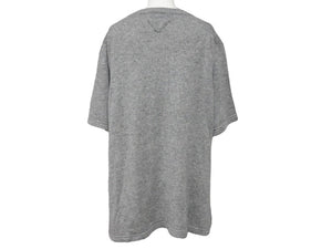 PRADA プラダ 19AW 半袖ニットTシャツ トップス P24U0R サイズ40 トライアングルパッチ グレー カシミヤ 美品 中古 4b006762