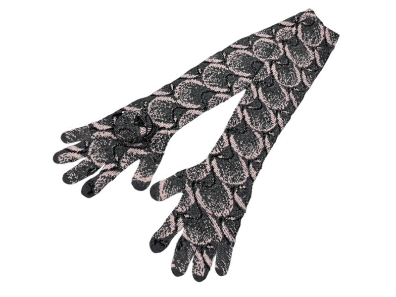 極美品 PRADA プラダ Wool Pocket Gloves ウール ポケット グローブ 21FW 27447 トライングルロゴ サンプル 手袋 総柄 中古 4b006763