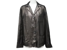 Load image into Gallery viewer, MARC JACOBS マークジェイコブス 13FW メタリックチェックパジャマシャツ W21316630 千鳥格子 シルク サイズ4 美品 中古 4b006764
